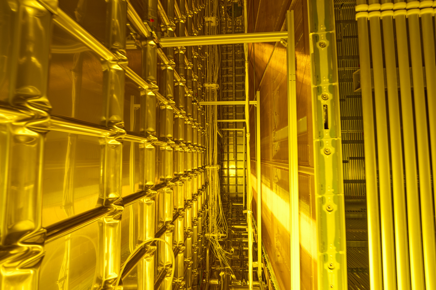 Image: Inside one of the ProtoDUNE cryostats at CERN’s Neutrino Platform Credit: CERN