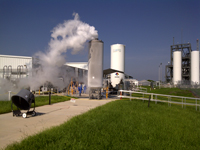 Liquid nitrogen cold shock of a flight tank simulator. Image: James Fesmire