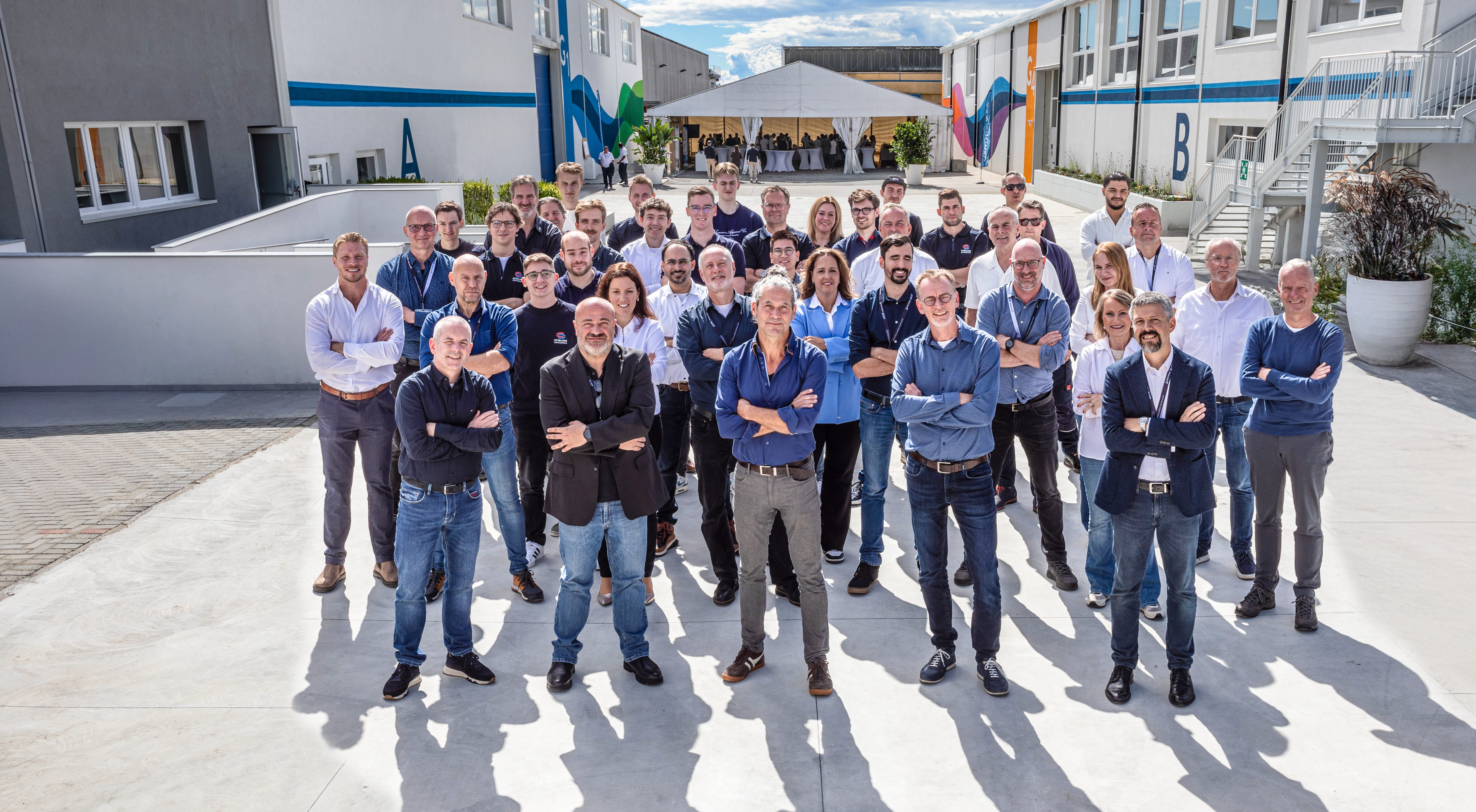 Stirling Cryogenics' dedicated team at Hysytech's 20th anniversary and inauguration of its new headquarters in Orbassano, Italy. Credit: Stirling