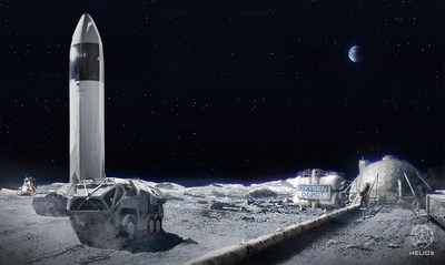 Oxygen depot on the moon - illustration by Helios