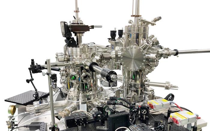 Image: Photograph of the scanning tunneling microscope (STM) and the optical system developed in this study. Credit: University of Tsukuba.
