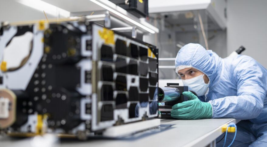 A 16U NanoAvionics satellite undergoing tests. Credit: NanoAvionics